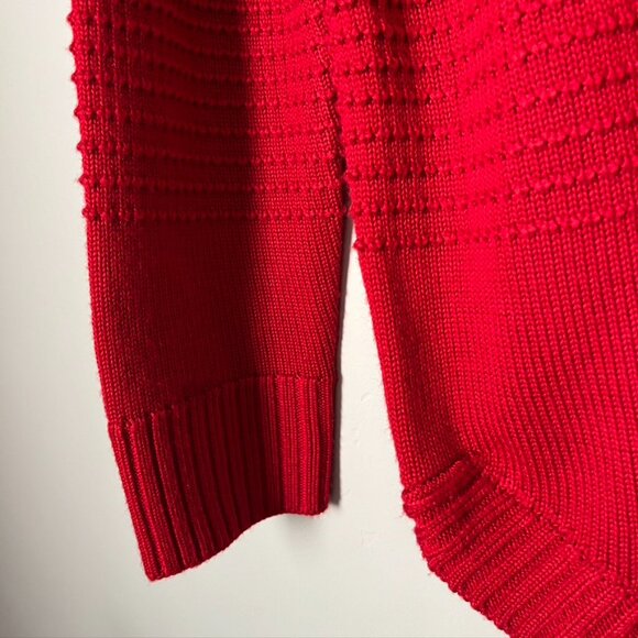 Calvin Klein red waffle knit cowl neck sweater - Picture 6 of 9
